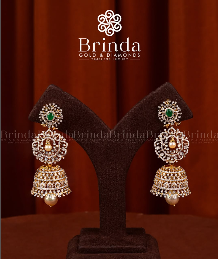 Brinda Gold and Diamonds - Chamak Tara Jhumkas